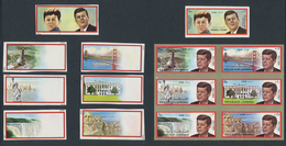 09787 Schardscha / Sharjah: 1972, John F. KENNEDY Two Complete Sets Of Six Imperforate PROOFS With White M - Schardscha