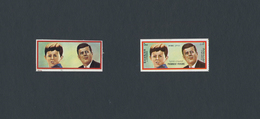 09788 Schardscha / Sharjah: 1972, John F. KENNEDY Two Imperforate PROOFS From Miniature Sheet With One Mis - Schardscha