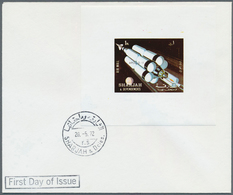 09790 Schardscha / Sharjah: 1972, Apollo 11, Complete Set, Five De Luxe Sheets On Three F.d.c. 20.5.72 - Sharjah