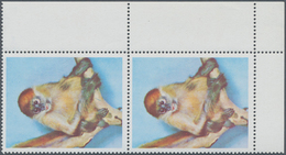 09797 Schardscha / Sharjah: 1972, Monkey 20dh. 'Rhesus Monkey' Perf. Vert. Pair From Lower Right Corner Wi - Sharjah