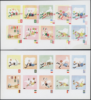 09808 Schardscha / Sharjah: 1972, Jules Rimet Cup, Group Of Eight Imperforate Stage Proof Sheets (with Ten - Sharjah