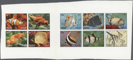 09810 Schardscha / Sharjah: 1972, Fishes, Both Issues, Imperforate Combined Proof Sheet On Gummed Paper, V - Sharjah