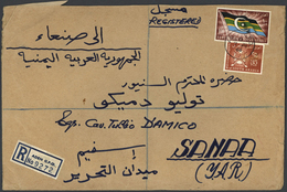 09822 Südarabische Föderation: 1966, 35f. And 100f. On Registered Cover From "ADEN G.P.O. 7 JU 66" To Sana - Jemen