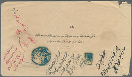 09824 Syrien: 1850 Ca., Prefilatelic Envelope Tied By Blue "AN CANIB-I POSTA-I SHAM 257" And Boxed Importa - Siria