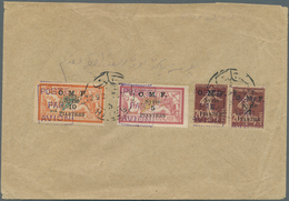 09840 Syrien: 1921, Air Mail Violet Handstamped Issue "POSTE PAR AVION" 10pia./2 Fr. Orange-red Blue, 5pia - Syrie