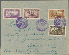09850 Syrien: 1925, Flight Cover "PALMYRA - DAMASCUS", Dated Aug. 1925, Franked With Air Mail Set Of Four - Siria