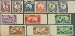 09857 Syrien: 1930/1936, Definitives "Views Of Syria", Complete Set Of 23 IMPERFORATE Marginal Stamps, Min - Syrie