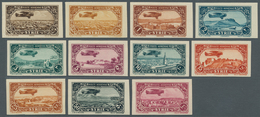 09859 Syrien: 1931/1933, Airmails, 0.50pi. To 100pi., Complete Set Of Eleven Values, Mint O.g. With Hinge - Siria