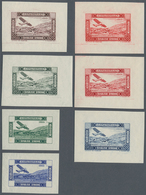 09877 Syrien: 1934, 10 Years Republic Air Mail Issue Seven Die Proofs Without Value On Thin Paper In Diffe - Siria