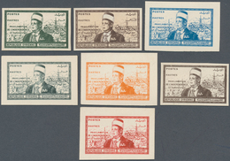 09889 Syrien: 1942, Independence President El-Husni Seven Proofs On Card In Different Colors Without Value - Syrien