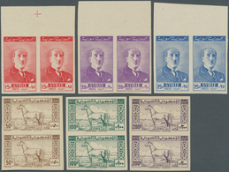 09903 Syrien: 1946, Definitives, 0.50pi. To 200pi., Complete Set Of 13 Values As IMPERFORATE Pairs, Mainly - Syrien