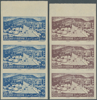 09908 Syrien: 1949, Definitives 'Tel Chehab Waterfall & Damascus' Complete Set Of Four In IMPERFORATE Stri - Syrien