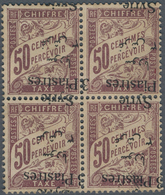 09924 Syrien - Portomarken: 1921, Postage Due 3p./50c. Lilac Block Of Four Showing Variety Inverted And Sh - Siria