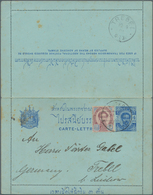 09974 Thailand - Ganzsachen: 1901. Postal Stationery Letter Card (few Spots) 4a Blue Upgraded With SG 17, - Thailand
