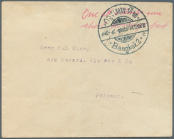 09996 Thailand - Stempel: 1907, Provisional Prepayment Of Postage In Cash On Local Cover With Handwritten - Tailandia