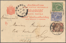 10013 Thailand - Besonderheiten: 1904. Registered Picture Post Card Of Ajuthia Addressed To French Indo Ch - Tailandia