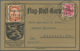 10018 Thailand - Besonderheiten: Incoming Mail: 1912, German Airmail 10 Pfg. Rhein/Main And Postage Stamp - Thailand