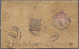 10031 Tibet: 1926 Registered Cover From Phari To Kathmandu, Nepal, Franked On The Back By Tibet 2/3t. Carm - Altri - Asia