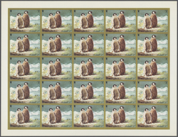 10050 Umm Al Qaiwain: 1971, Penguins (Antarctic), 5dh. To 4r., Complete Set Of Six Values Perf./imperf., S - Umm Al-Qaiwain