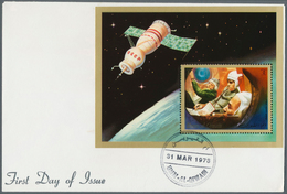 10051 Umm Al Qaiwain: 1972/1973, Death Of Russian Cosmonauts, 5dh. To 50dh., Complete Set Perf./imperf And - Umm Al-Qaiwain