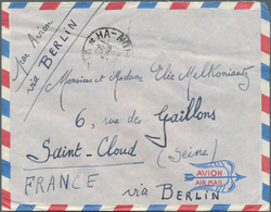 10058 Vietnam-Nord (1945-1975): 1958. Airmail Letter With Named Franking (on The Reverse) Via "Berlin" Fro - Vietnam