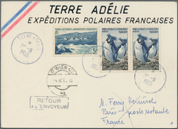 10127 Thematik: Antarktis / Antarctic: 1959, T.A.A.F. Poszcard With Named Franking From "Terre Adélie 30.9 - Sonstige & Ohne Zuordnung