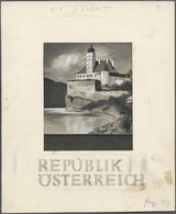 10177 Thematik: Bauwerke / Buildings, Edifice: 1949/1952, Austria. Lot Of 4 Artist's Drawings Showing "Lan - Sonstige & Ohne Zuordnung