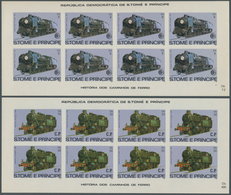 10198 Thematik: Eisenbahn / Railway: 1982, SAO TOME E PRINCIPE: Locomotives 9db. French Locomotive 231 K A - Trains