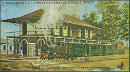 10199 Thematik: Eisenbahn / Railway: 1986, SAO TOME E PRINCIPE: Railways Miniature Sheet (old Train In Sta - Trains