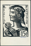 10251 Thematik: Flora-Rosen / Flora-roses: 1955/1959, France. Artist's Drawing Of A NON-ISSUED DESIGN For - Rosen