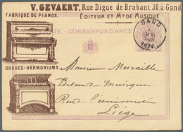 10385 Thematik: Musik-Musikinstrumente / Music Instruments: 1874, Belgium. Belgian Entire Postcard 5c Digi - Music