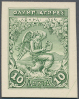 10413 Thematik: Olympische Spiele / Olympic Games: 1906, Griechenland Für Athen. PROBEDRUCK In Grün Für 10 - Autres & Non Classés