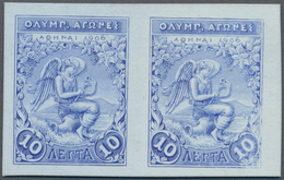 10414 Thematik: Olympische Spiele / Olympic Games: 1906, Griechenland Für Athen. PROBEDRUCK In Blau Für Wa - Autres & Non Classés