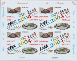 10632 Thematik: Olympische Spiele / Olympic Games: 2004, Monaco. Olympic Set "Summer Olympics Athens" In A - Sonstige & Ohne Zuordnung