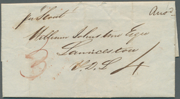 10658 Thematik: Pfadfinder / Boy Scouts: 1843, New South Wales, Folded Letter Cover From Melbourne To Laun - Altri & Non Classificati