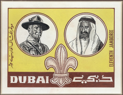 10674 Thematik: Pfadfinder / Boy Scouts: 1964, Dubai. Artist's Drawing For The Issue ELEVENTH JAMBOREE, AT - Altri & Non Classificati