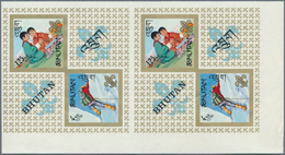 10678 Thematik: Pfadfinder / Boy Scouts: 1967, Bhutan. Collective Proof Sheet Containing 2 Souvenir Sheets - Altri & Non Classificati