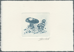 10713A Thematik: Pilze / Mushrooms: 1991, Belgium. Epreuve D'artiste Signée In Bluish-black For The Stamp B - Champignons