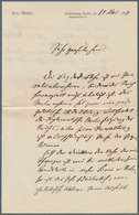 10715 Thematik: Politik / Politics: 1907, AUGUST BEBEL, Kompletter Handgeschriebener Brief Des Berühmten S - Non Classificati