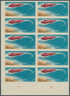 10735 Thematik: Raumfahrt / Astronautics: 1964, Dubai, 3np. "Rocket Flight" Imperf., Marginal Block Of Ten - Sonstige & Ohne Zuordnung
