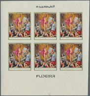 10815 Thematik: Religion / Religion: 1970, Fujeira. Progressive Proof (7 Phases) In Miniature Sheets Of 6 - Sonstige & Ohne Zuordnung