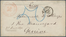 10842 Thematik: Rotes Kreuz / Red Cross: 1871, France, Red Cross Circular Mark "AMBULANCE DE TEMPLE ST.QUE - Croce Rossa