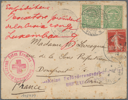 10850 Thematik: Rotes Kreuz / Red Cross: 1914 Luxemburg Roter K2 "Gesellschaft Des Luxemb. Roten Kreuzes" - Croce Rossa