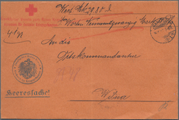 10855 Thematik: Rotes Kreuz / Red Cross: 1916 Deutsches Reich Heeressache-WERT-Brief Mit Briefstempel V. R - Croce Rossa