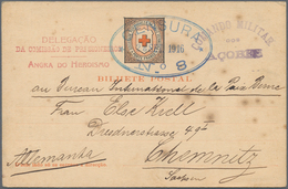 10856 Thematik: Rotes Kreuz / Red Cross: 1916 Portugal Kriegsgef.-Vordruck-Karte Des Roten Kreuzes Mit Zen - Croce Rossa