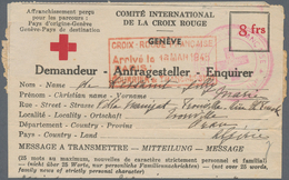 10866 Thematik: Rotes Kreuz / Red Cross: 1944, Drei Versch. Rot-Kreuz Stpl Und RCF Verschlußstr. Auf Nachr - Croce Rossa