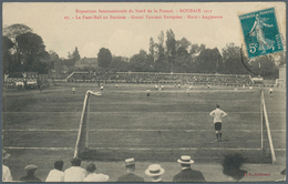 10915 Thematik: Sport-Fußball / Sport-soccer, Football: 1911/1924, Partie Mit Fünf Ungebrauchten Und Gebra - Autres & Non Classés