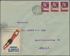 10922 Thematik: Sport-Fußball / Sport-soccer, Football: 1930, Schweiz. Farbige Vignette "Tournoi Internati - Sonstige & Ohne Zuordnung