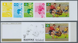 10936 Thematik: Sport-Fußball / Sport-soccer, Football: 1970, AJMAN-MANAMA: Football World Championships 1 - Altri & Non Classificati