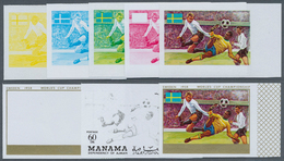 10938 Thematik: Sport-Fußball / Sport-soccer, Football: 1970, AJMAN-MANAMA: Football World Championships 1 - Sonstige & Ohne Zuordnung